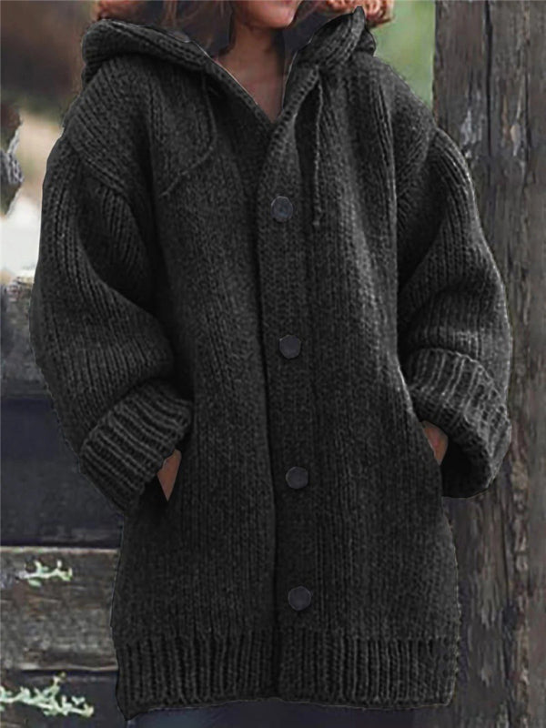 Cozy Woolen Knit Oversized Cardigan Sweater