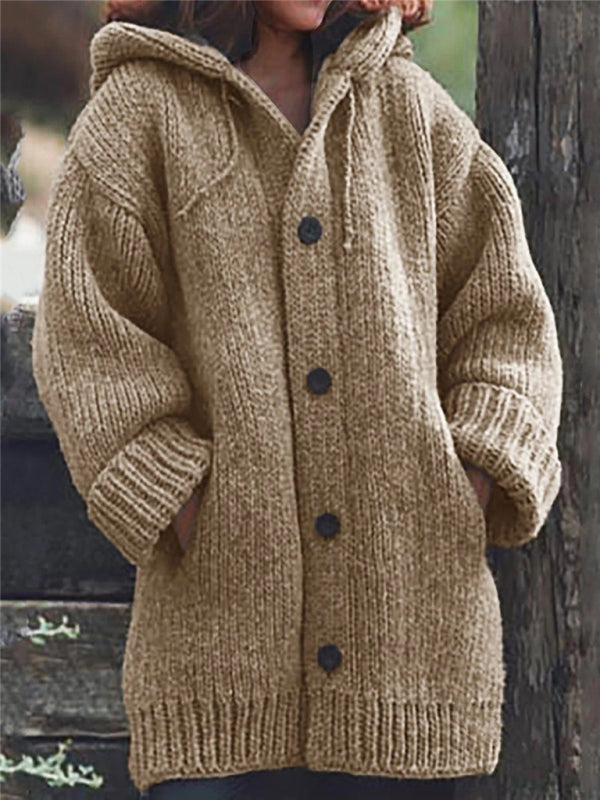 Cozy Woolen Knit Oversized Cardigan Sweater