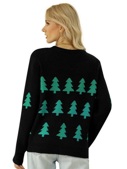 New Christmas tree jacquard Christmas casual pullover knitted sweater