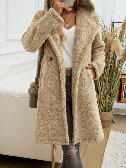 Casual Loose Hooded Plush Coat for Women